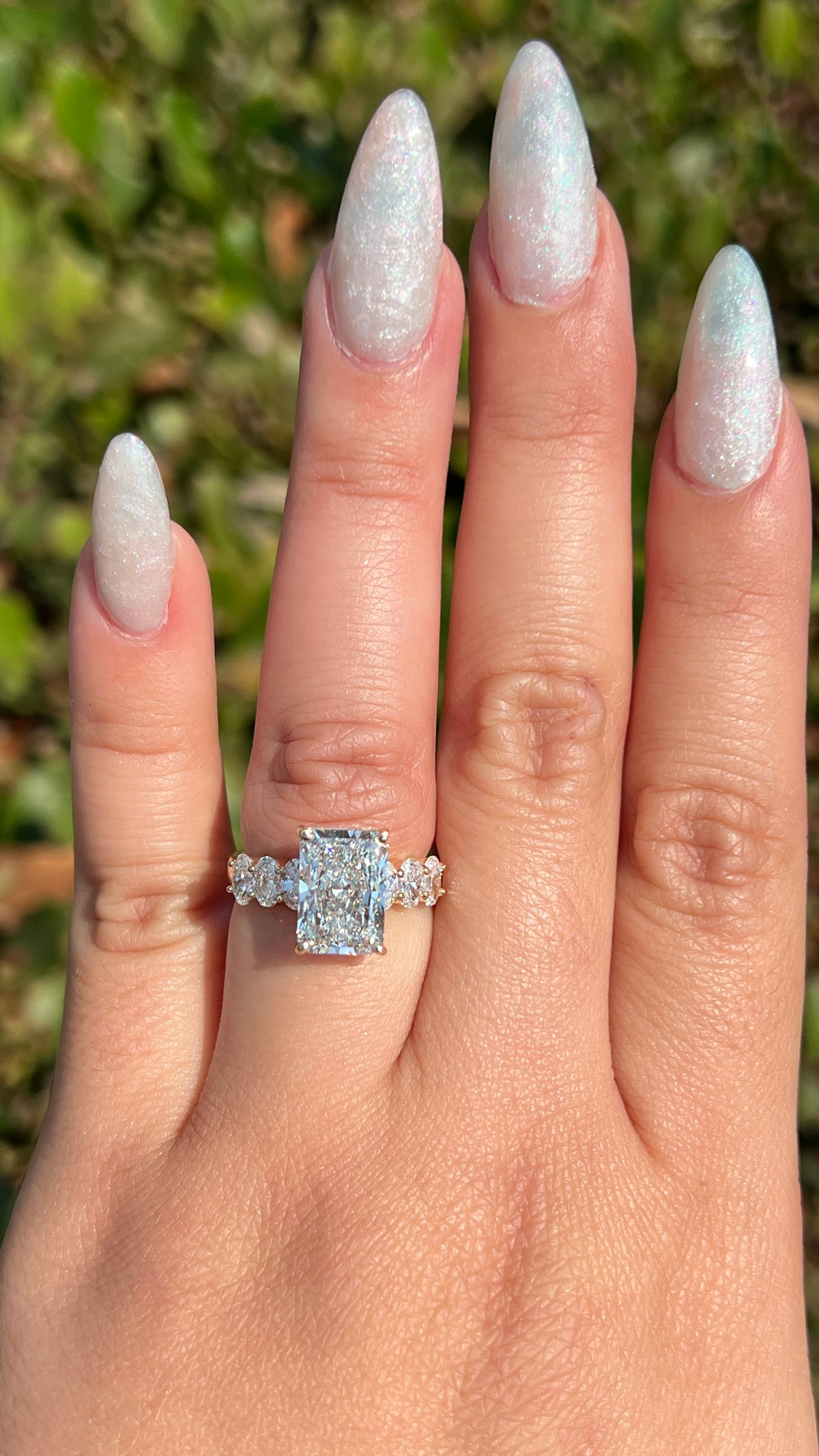 Olivia 3.52ct E-VS1 Radiant Cut Lab Grown Diamond Engagement Ring 14K Gold