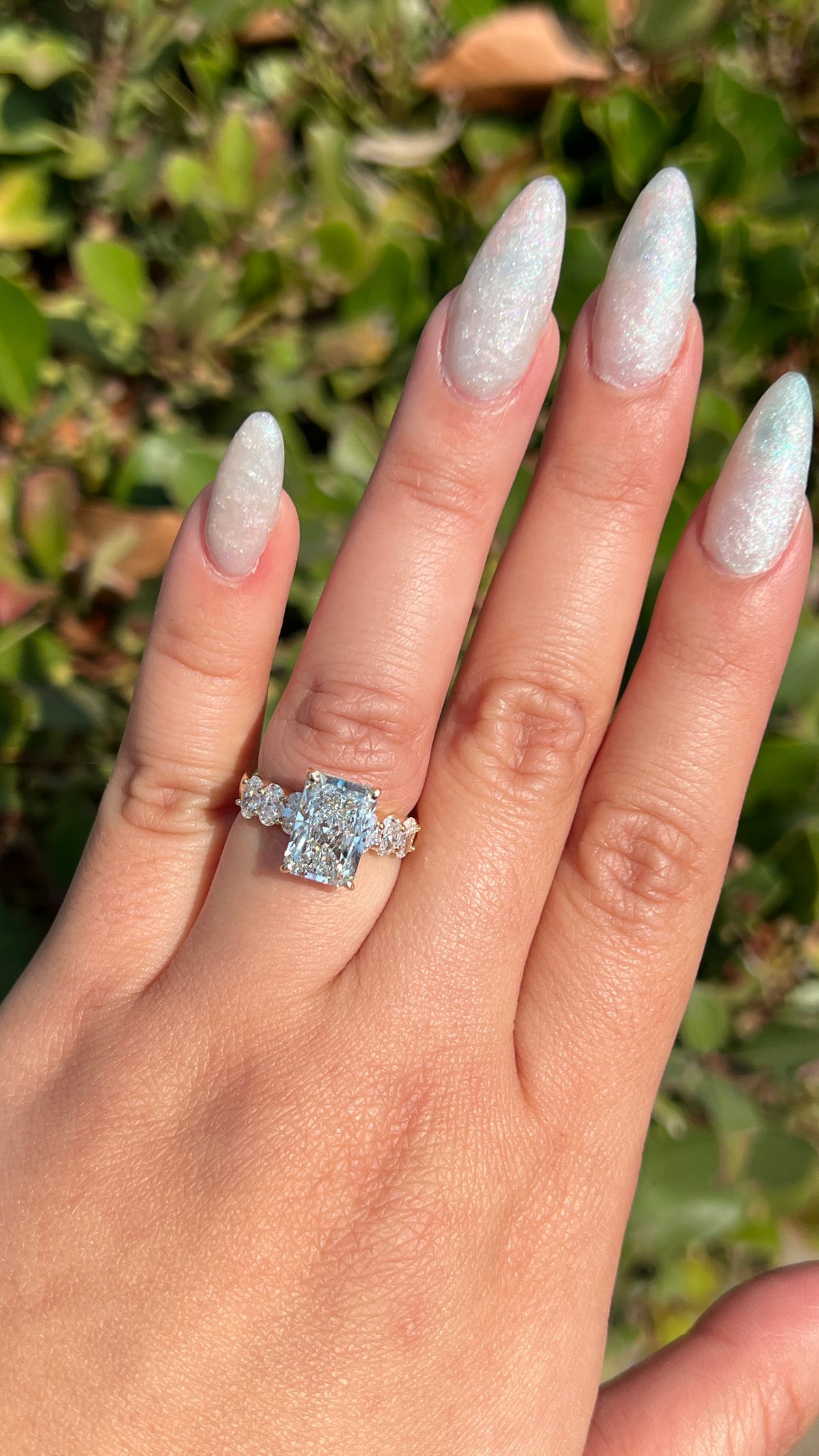 Olivia 3.52ct E-VS1 Radiant Cut Lab Grown Diamond Engagement Ring 14K Gold