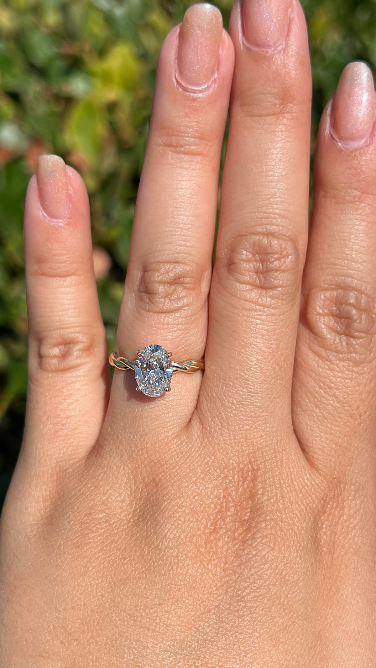 Lucia 1.91ct E-VS1 Oval Cut Lab Grown Diamond Engagement Ring 14K Gold