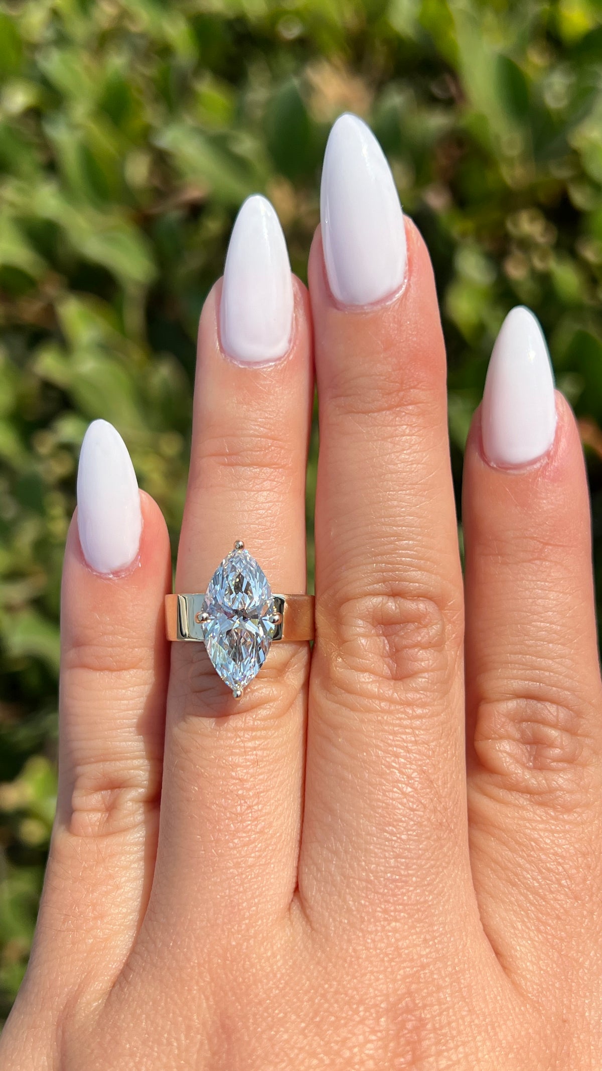 LG294 Andrea 3.54ct E-VVS2 Marquise Cut Lab Grown Diamond Engagement Ring 14K Gold