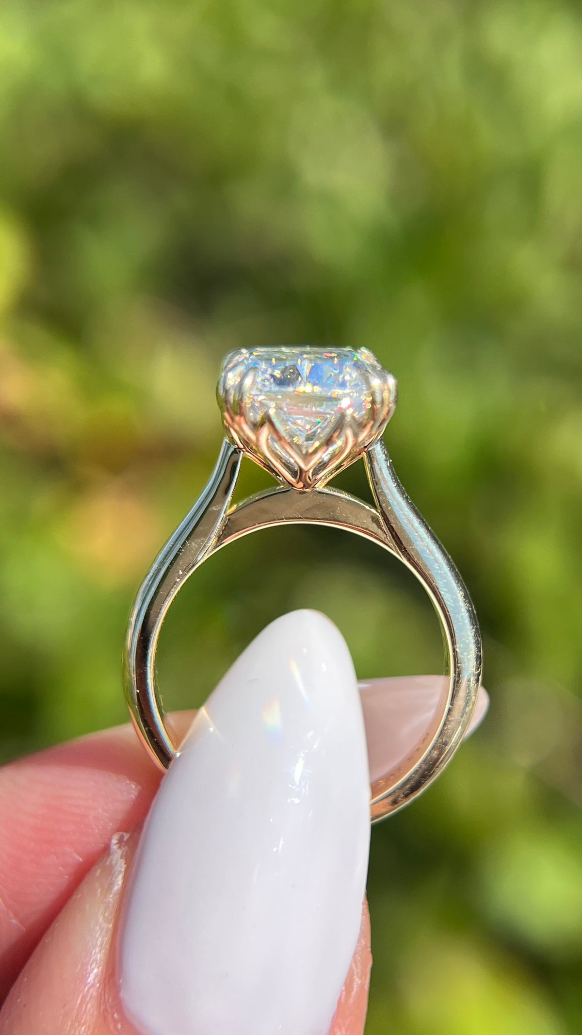 Anya 4.10ct E-VS1 Cushion Cut Lab Grown Diamond Engagement Ring 14K Gold