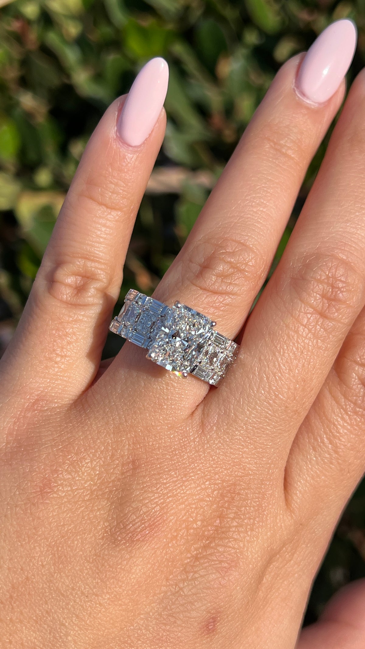 Debi 4.09ct E-VS1 Radiant Cut Lab Grown Diamond Engagement Ring 14K Gold