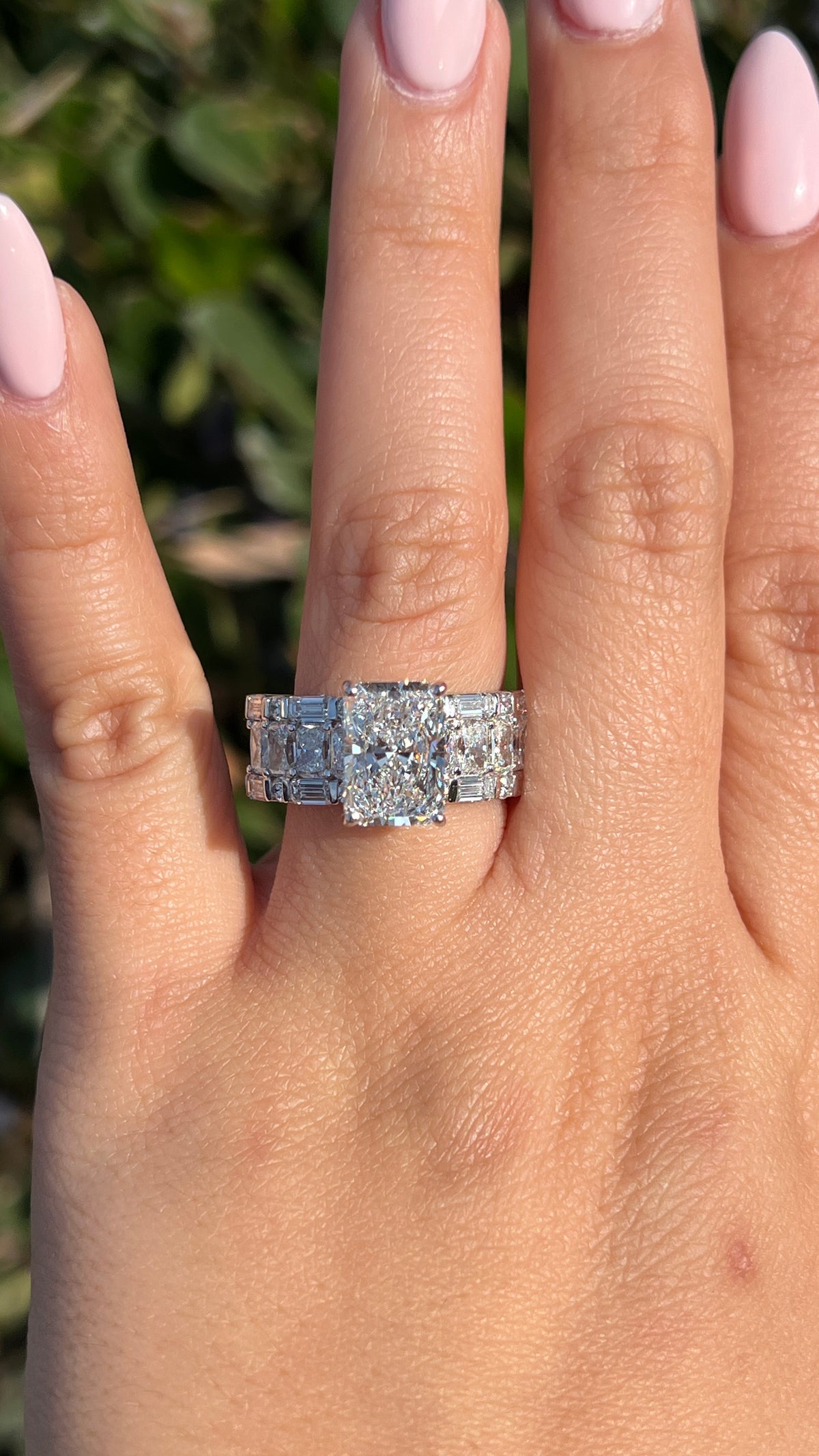 Debi 4.09ct E-VS1 Radiant Cut Lab Grown Diamond Engagement Ring 14K Gold