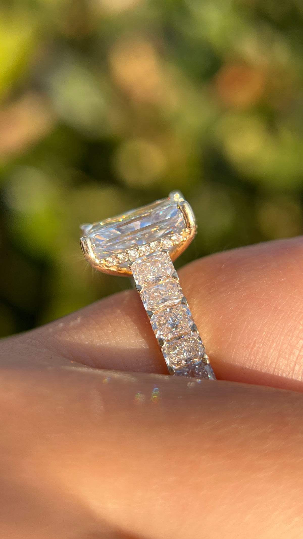 Remi 4.09ct E-VS1 Radiant Cut Lab Grown Diamond Engagement Ring 14K Gold