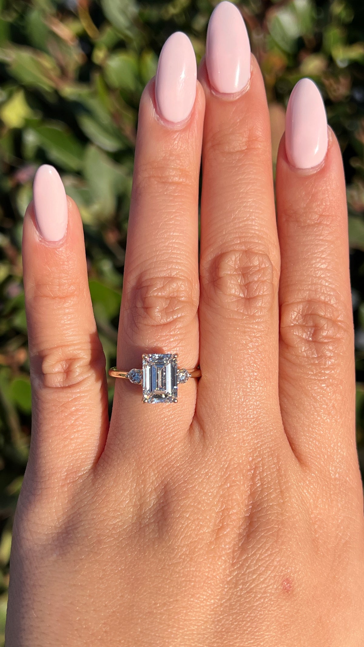 Ollie 3.51ct F-VS1 Emerald Cut Lab Grown Diamond Engagement Ring 14K Gold