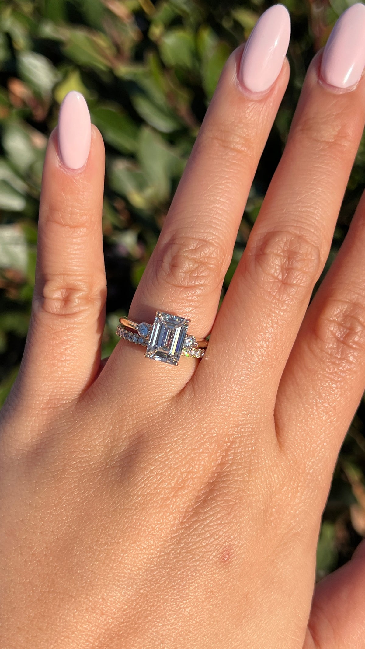 Ollie 3.51ct F-VS1 Emerald Cut Lab Grown Diamond Engagement Ring 14K Gold