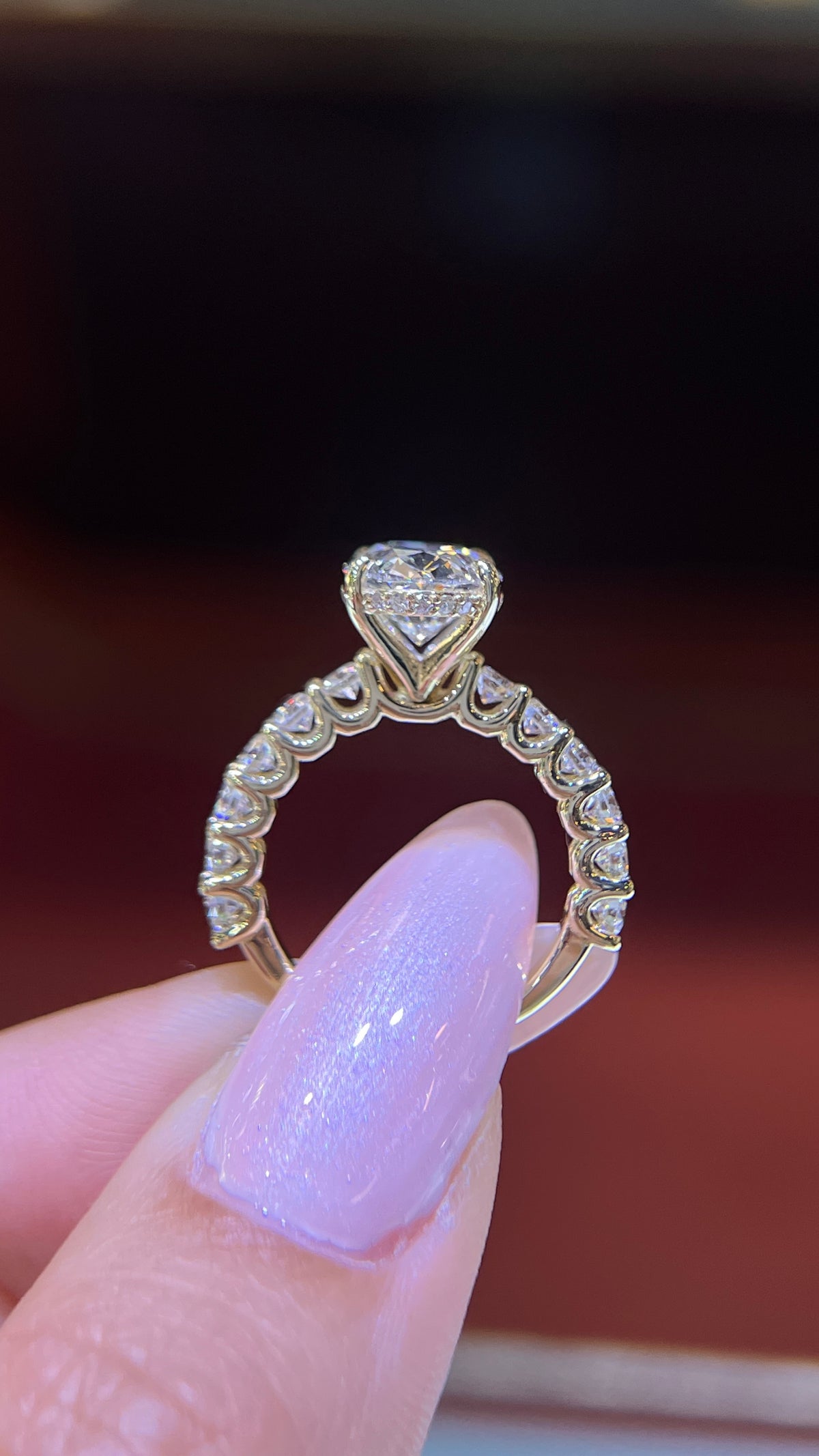 Crystal 2.64ct F-VS1 Oval Cut Lab Grown Diamond Engagement Ring 14K Gold