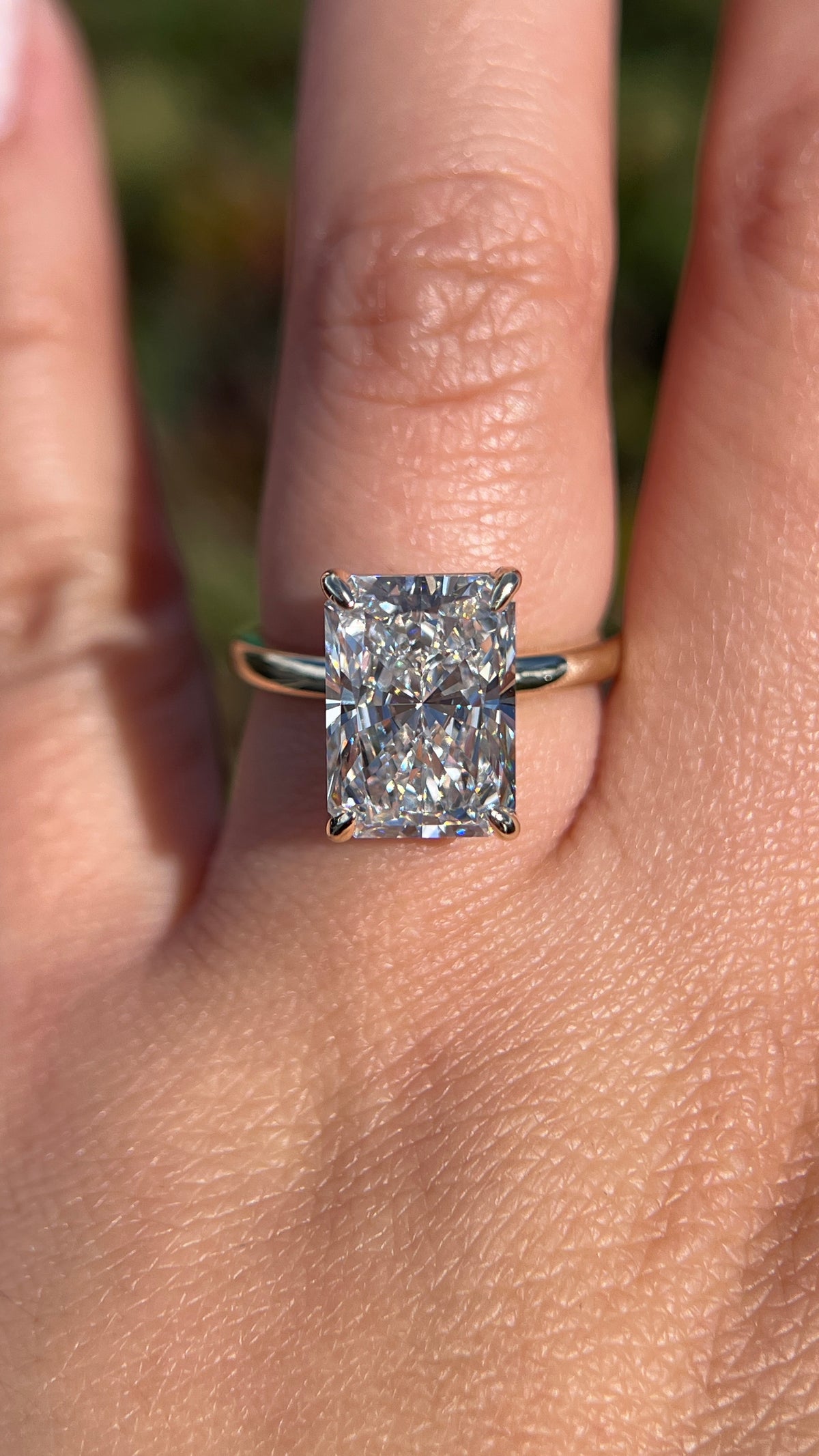 Sophi 5.70ct F-VS1 Radiant Cut Lab Grown Diamond Engagement Ring 14K Gold