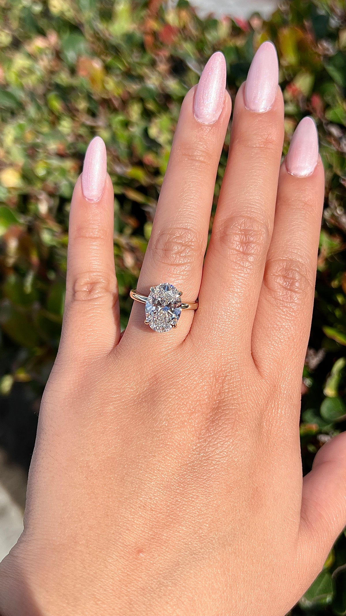 Sandy 5.03ct F-VS1 Oval Cut Lab Grown Diamond Engagement Ring 14K Gold