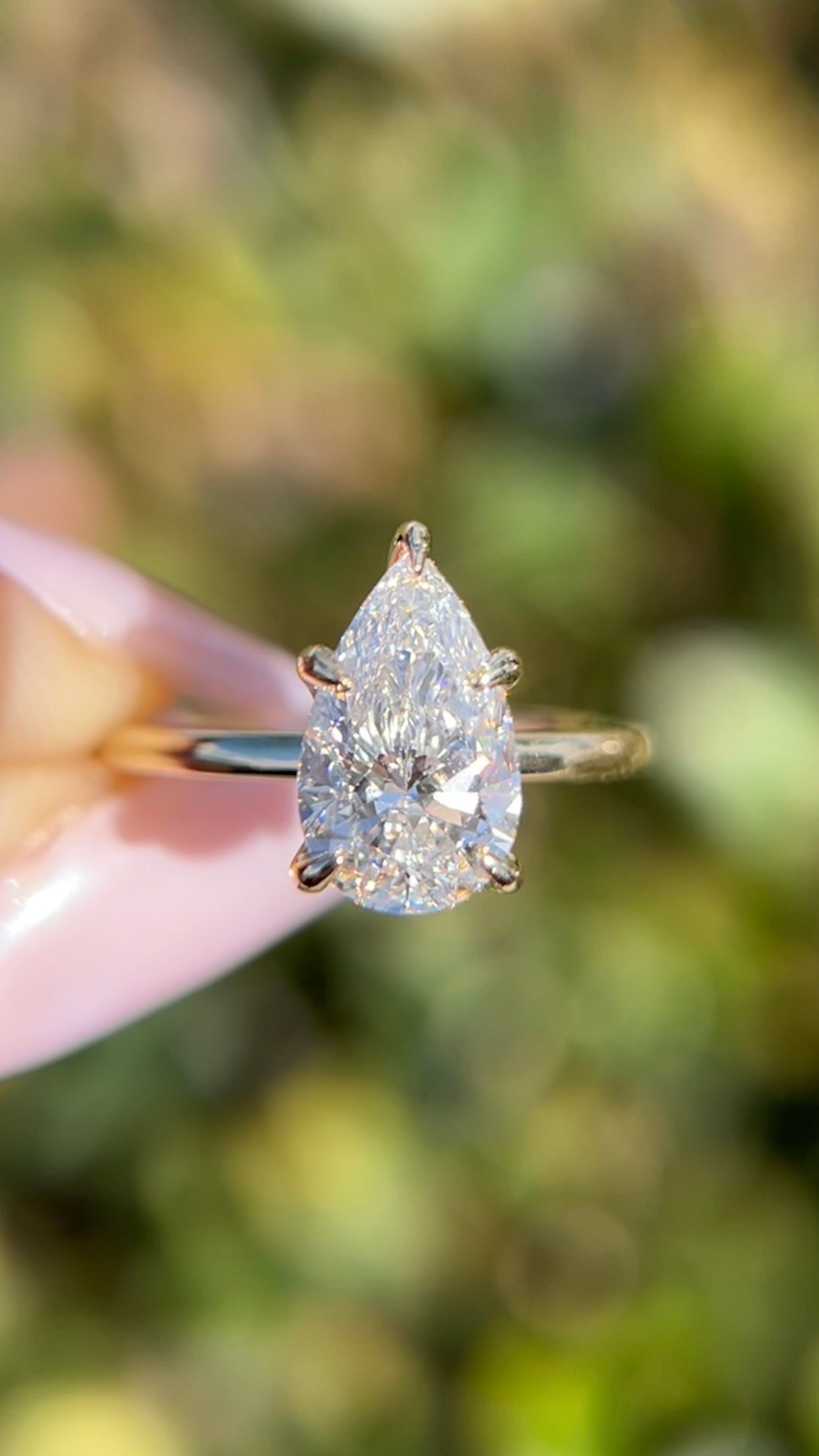 Sophi 2.07ct F-VS1 Pear Cut Lab Grown Diamond Engagement Ring 14K Gold