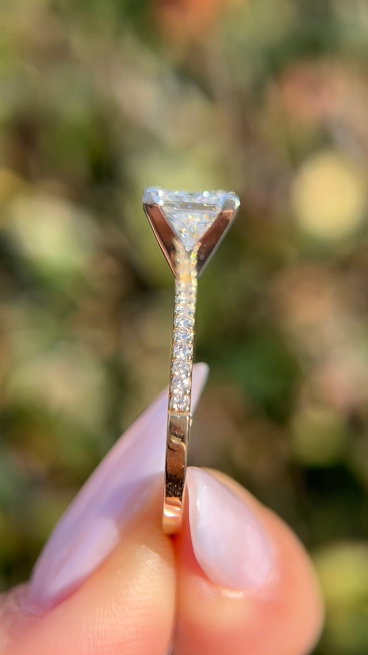 Jada 1.60ct E-VS1 Princess Cut Lab Grown Diamond Engagement Ring 14K Gold (Two-Tone) High-Profile