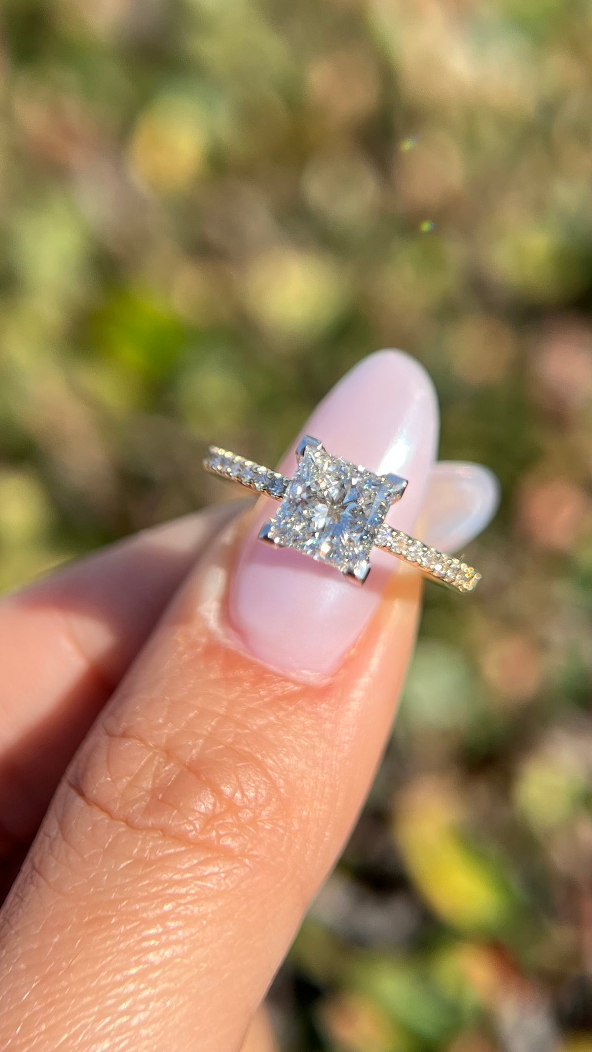 Jada 1.60ct E-VS1 Princess Cut Lab Grown Diamond Engagement Ring 14K Gold (Two-Tone) High-Profile