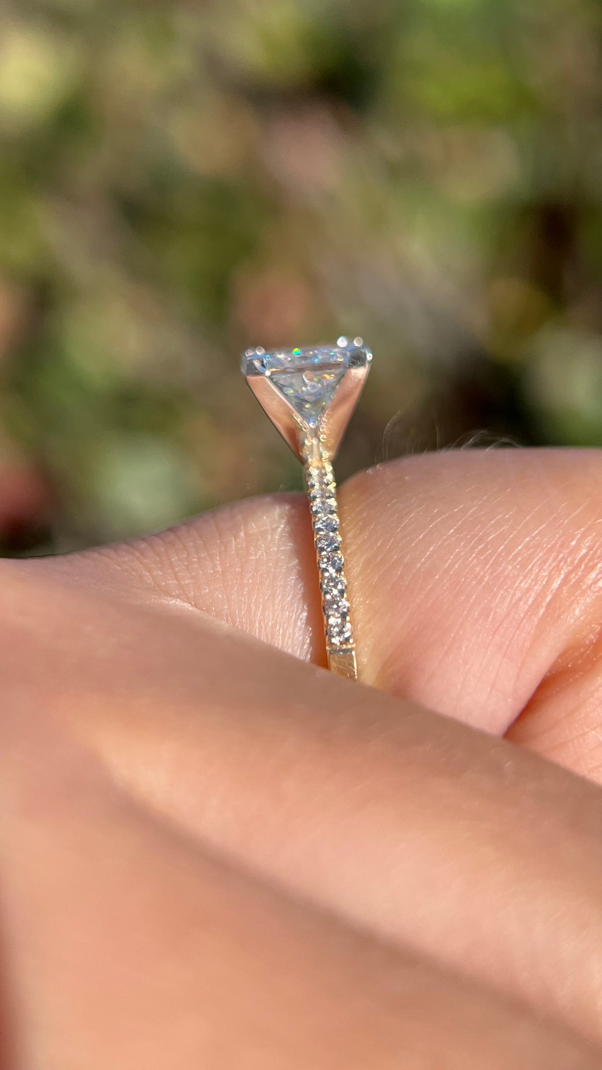 Jada 1.60ct E-VS1 Princess Cut Lab Grown Diamond Engagement Ring 14K Gold (Two-Tone) High-Profile