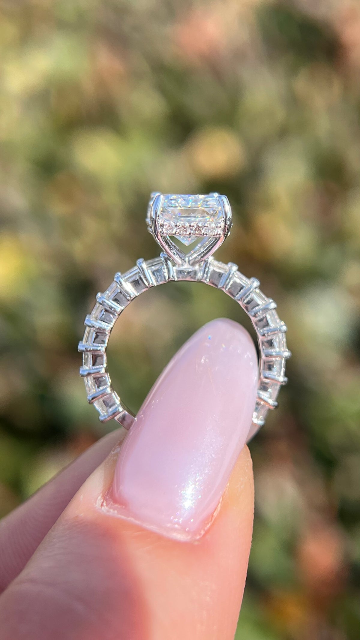 Camille 3.87ct E-VS1 Radiant Cut Lab Grown Diamond Engagement Ring 14K Gold