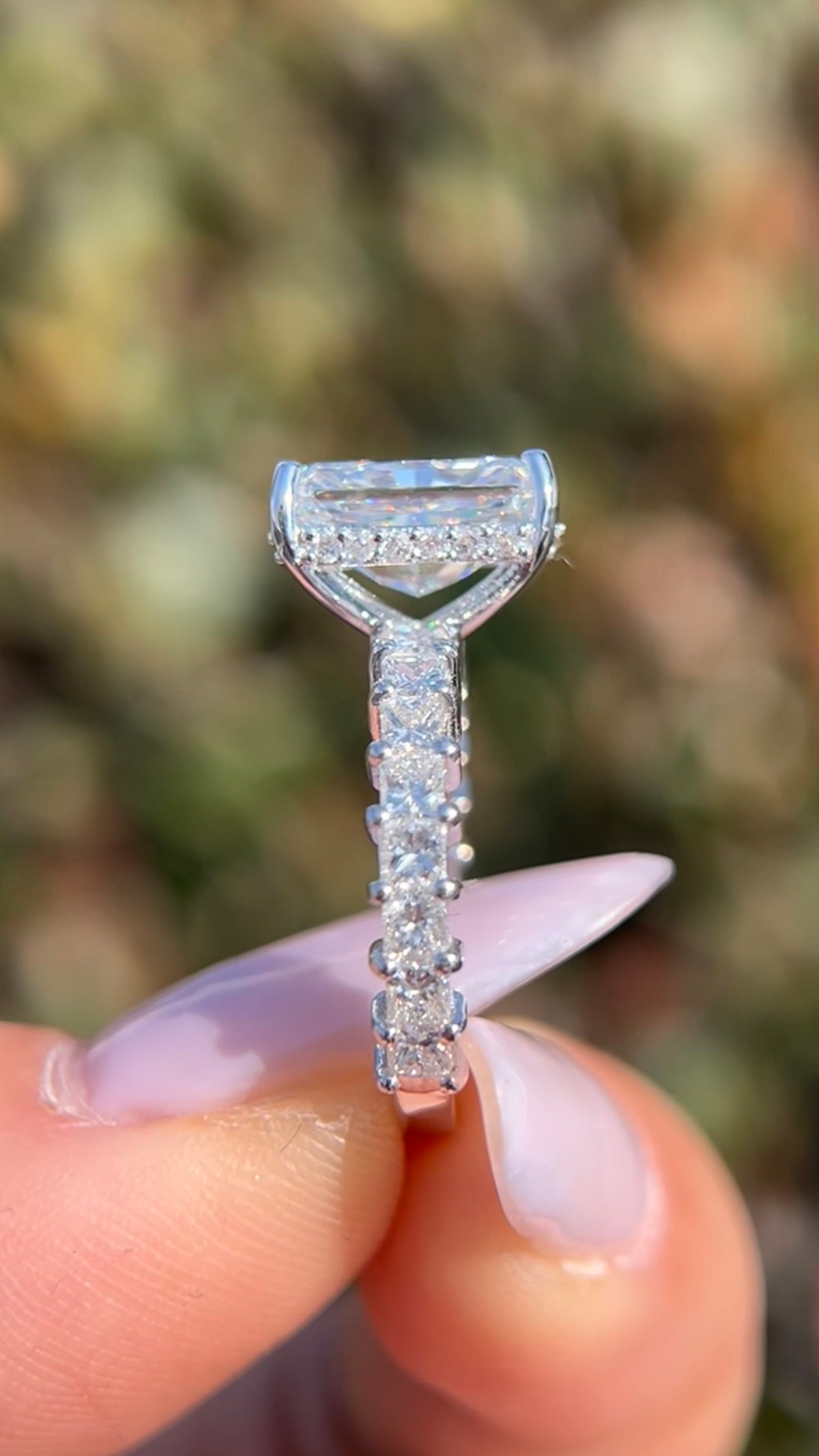 Camille 3.87ct E-VS1 Radiant Cut Lab Grown Diamond Engagement Ring 14K Gold