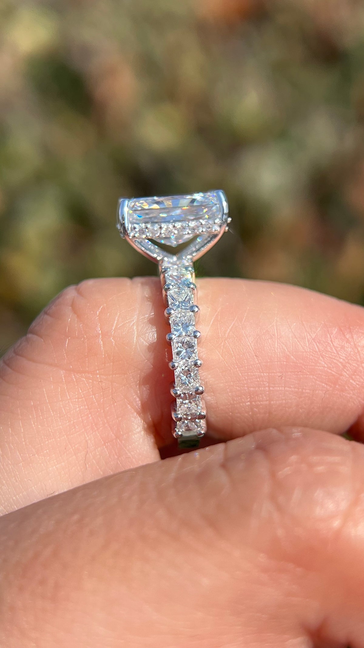 Camille 3.87ct E-VS1 Radiant Cut Lab Grown Diamond Engagement Ring 14K Gold