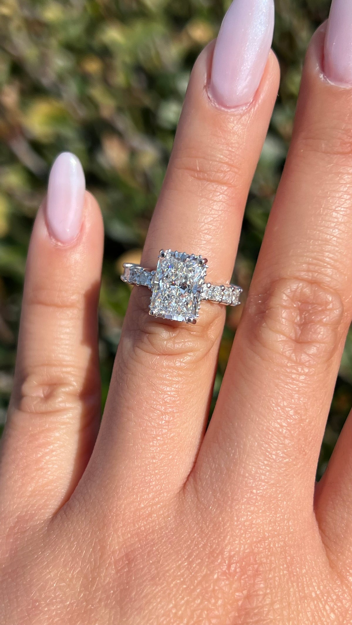 Camille 3.87ct E-VS1 Radiant Cut Lab Grown Diamond Engagement Ring 14K Gold