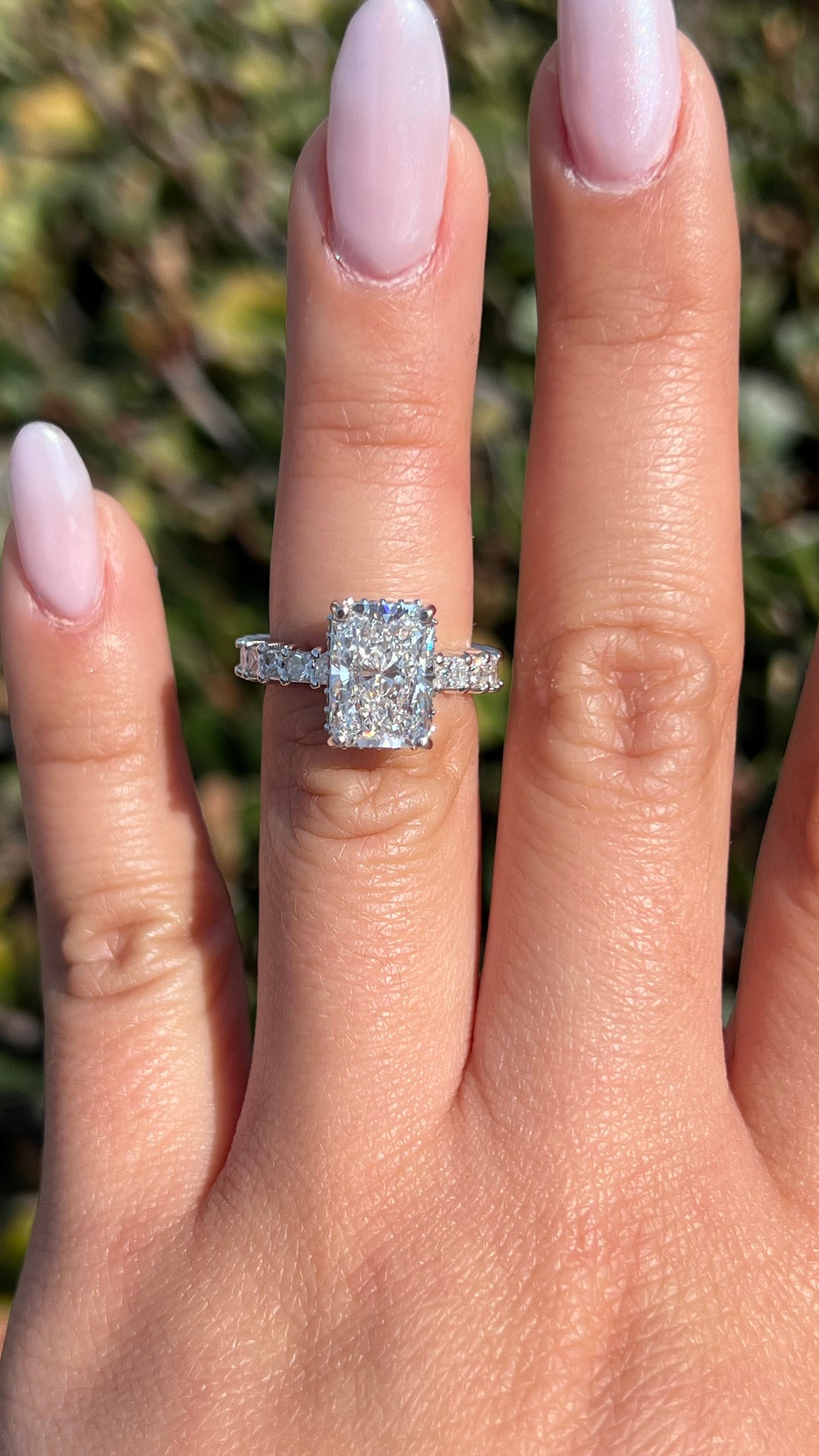 Camille 3.87ct E-VS1 Radiant Cut Lab Grown Diamond Engagement Ring 14K Gold