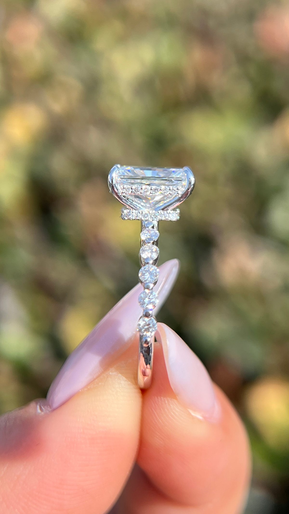 Imani 2.92ct F-VS1 Radiant Cut Lab Grown Diamond Engagement Ring 14K Gold