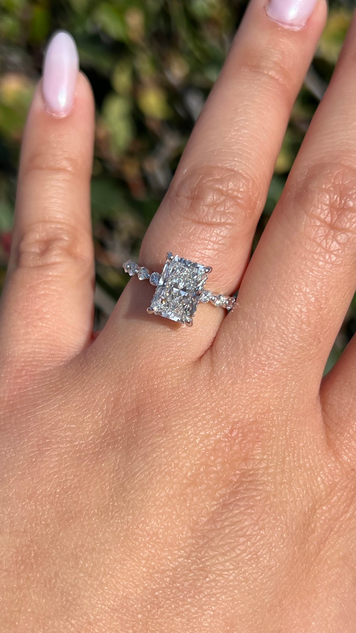 Imani 2.92ct F-VS1 Radiant Cut Lab Grown Diamond Engagement Ring 14K Gold