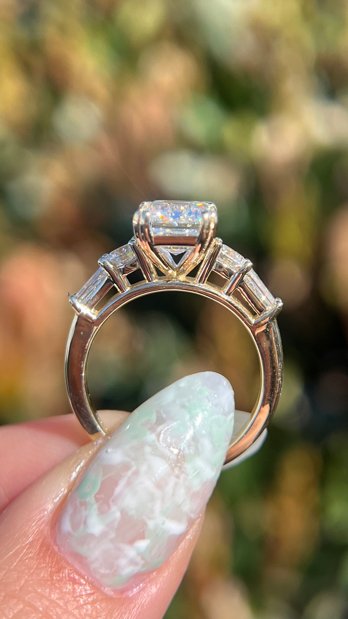 Emma 3.51ct F-VS1 Emerald Cut Lab Grown Diamond Engagement Ring 14K Gold