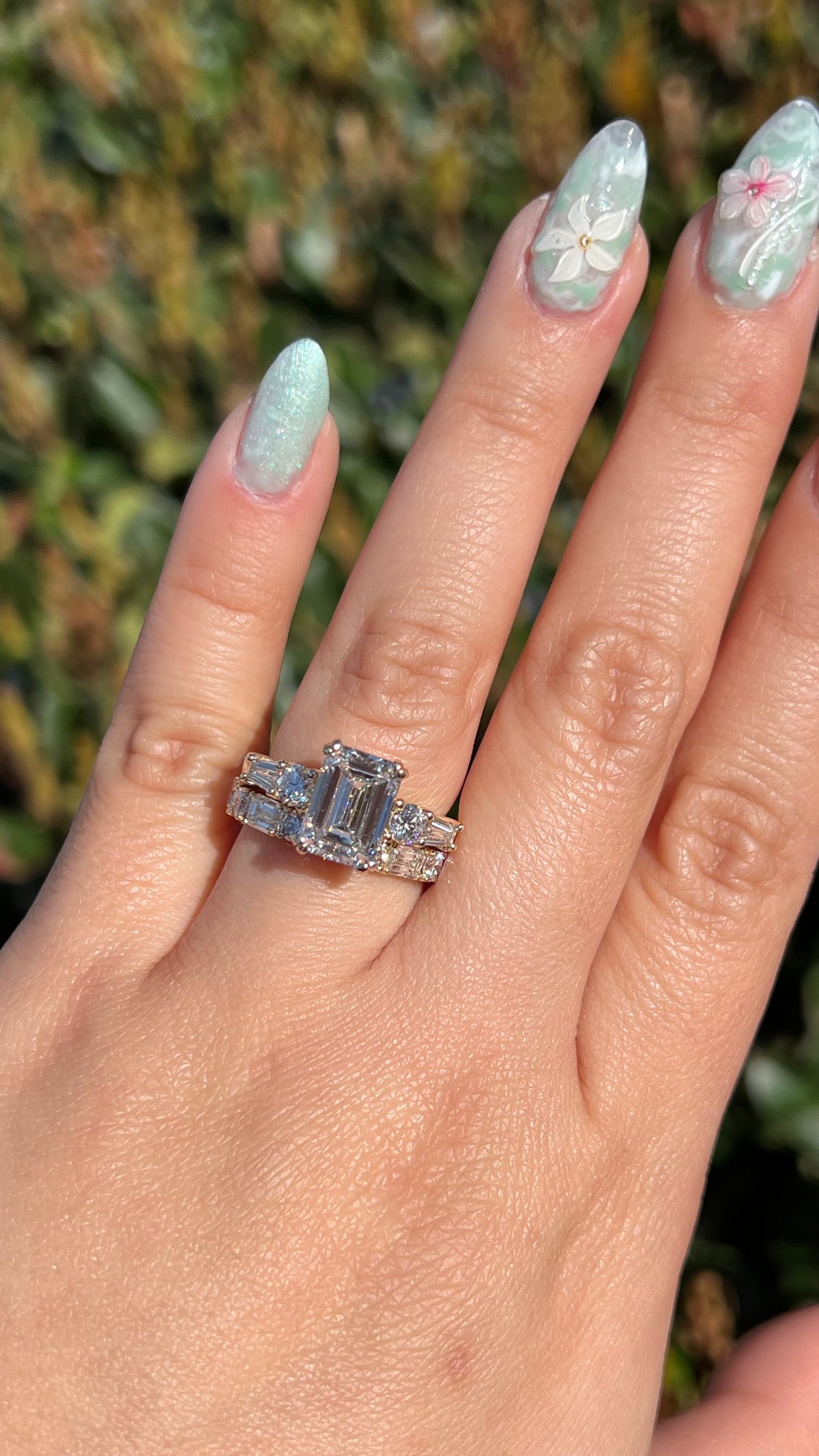 Emma 3.51ct F-VS1 Emerald Cut Lab Grown Diamond Engagement Ring 14K Gold