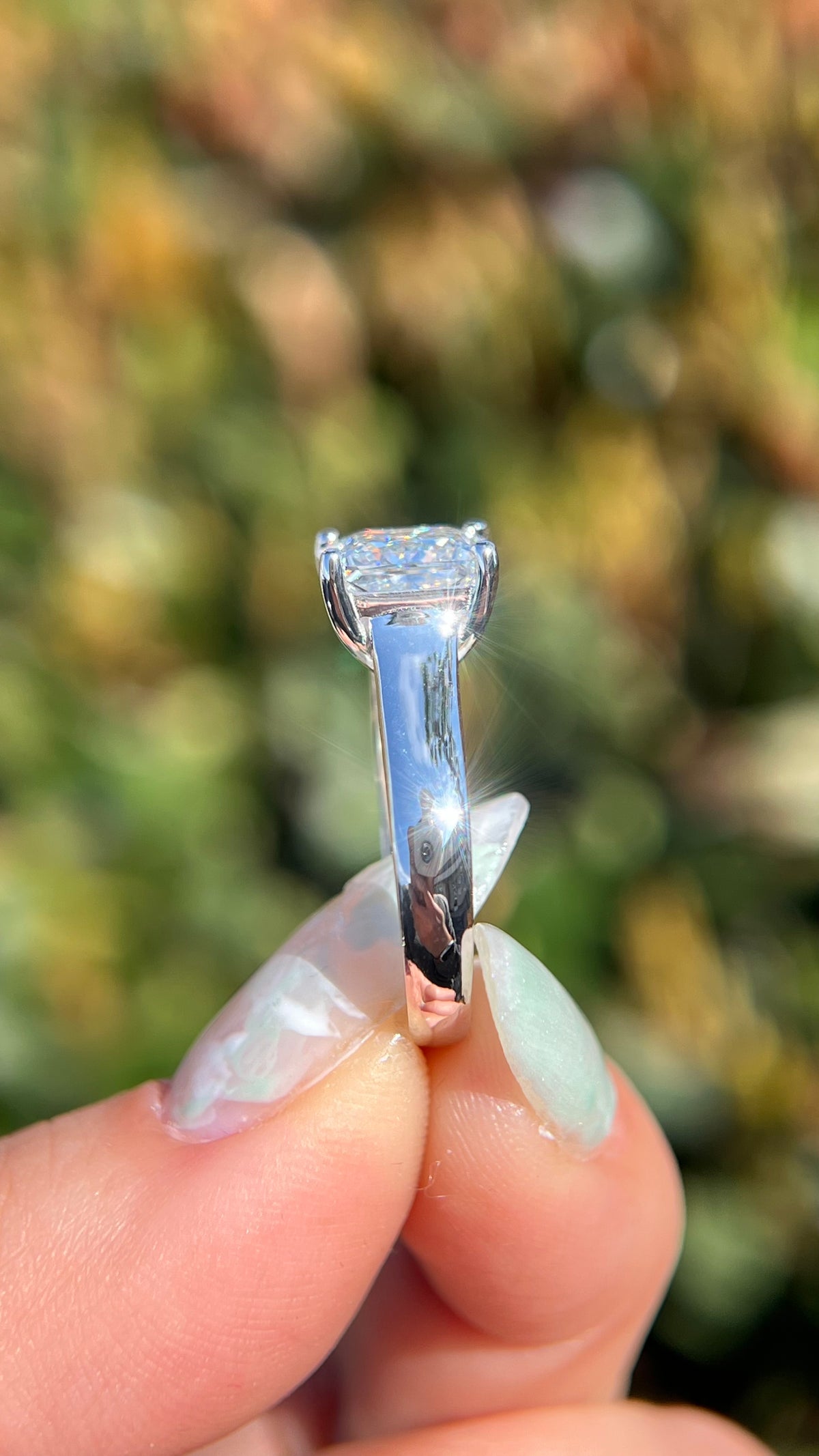 Ava (4mm) 2.32ct E-VS1 Princess Lab Diamond Engagement Ring 14K Gold