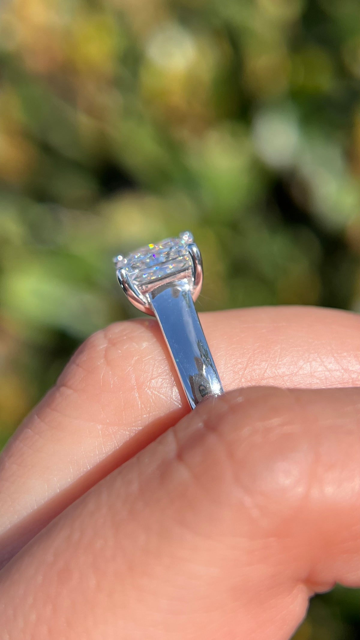 Ava (4mm) 2.32ct E-VS1 Princess Lab Diamond Engagement Ring 14K Gold