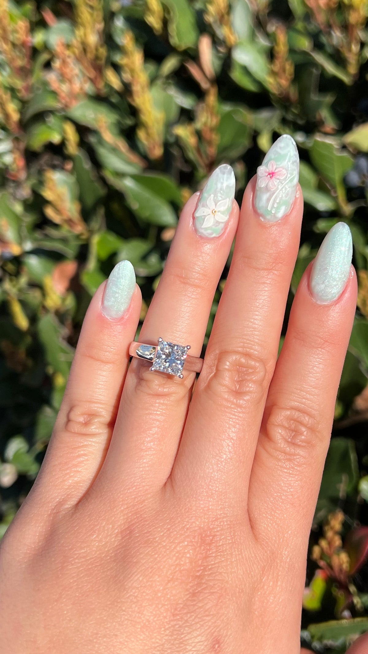 Ava (4mm) 2.32ct E-VS1 Princess Lab Diamond Engagement Ring 14K Gold