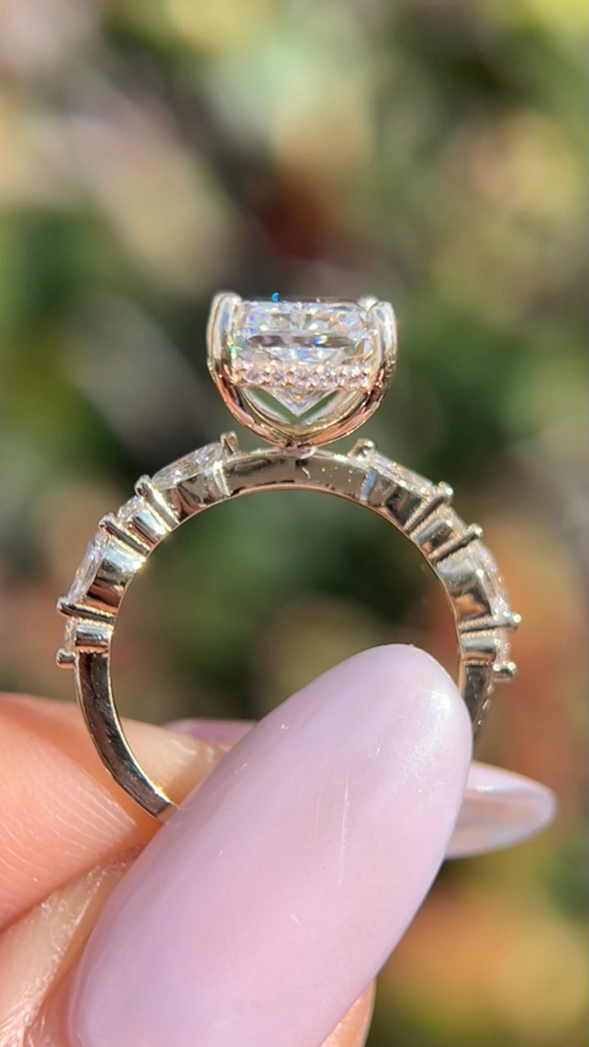 Myra 3.87ct E-VS1 Radiant Cut Lab Grown Diamond Engagement Ring 14K Gold