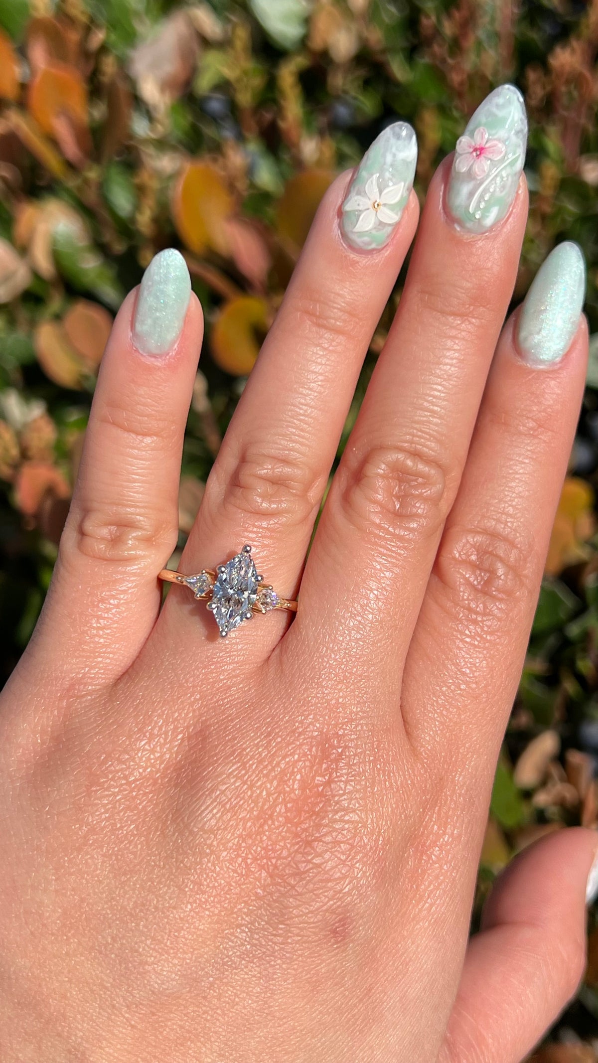 Kia 1.58ct E-VS1 Marquise Cut Lab Grown Diamond Engagement Ring 14K Gold