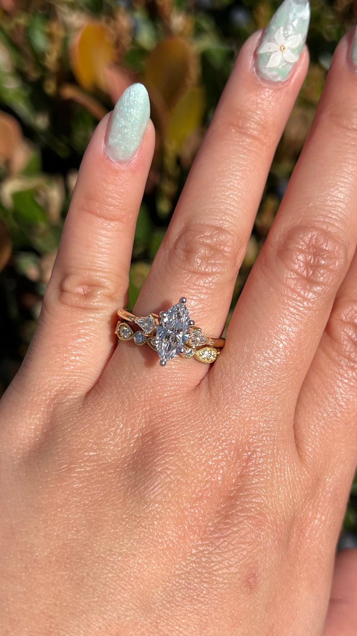 Kia 1.58ct E-VS1 Marquise Cut Lab Grown Diamond Engagement Ring 14K Gold