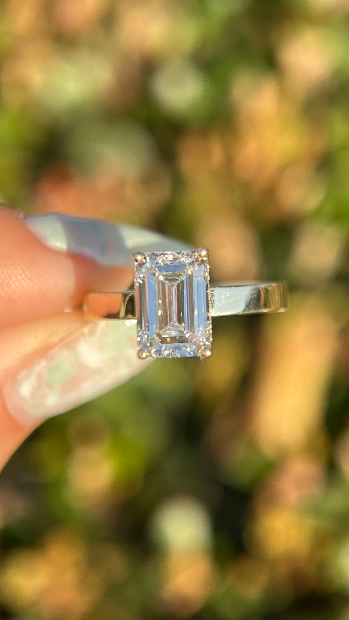 Andrea 2.78ct E-VVS2 Radiant Cut Lab Grown Diamond Engagement Ring 14K Gold