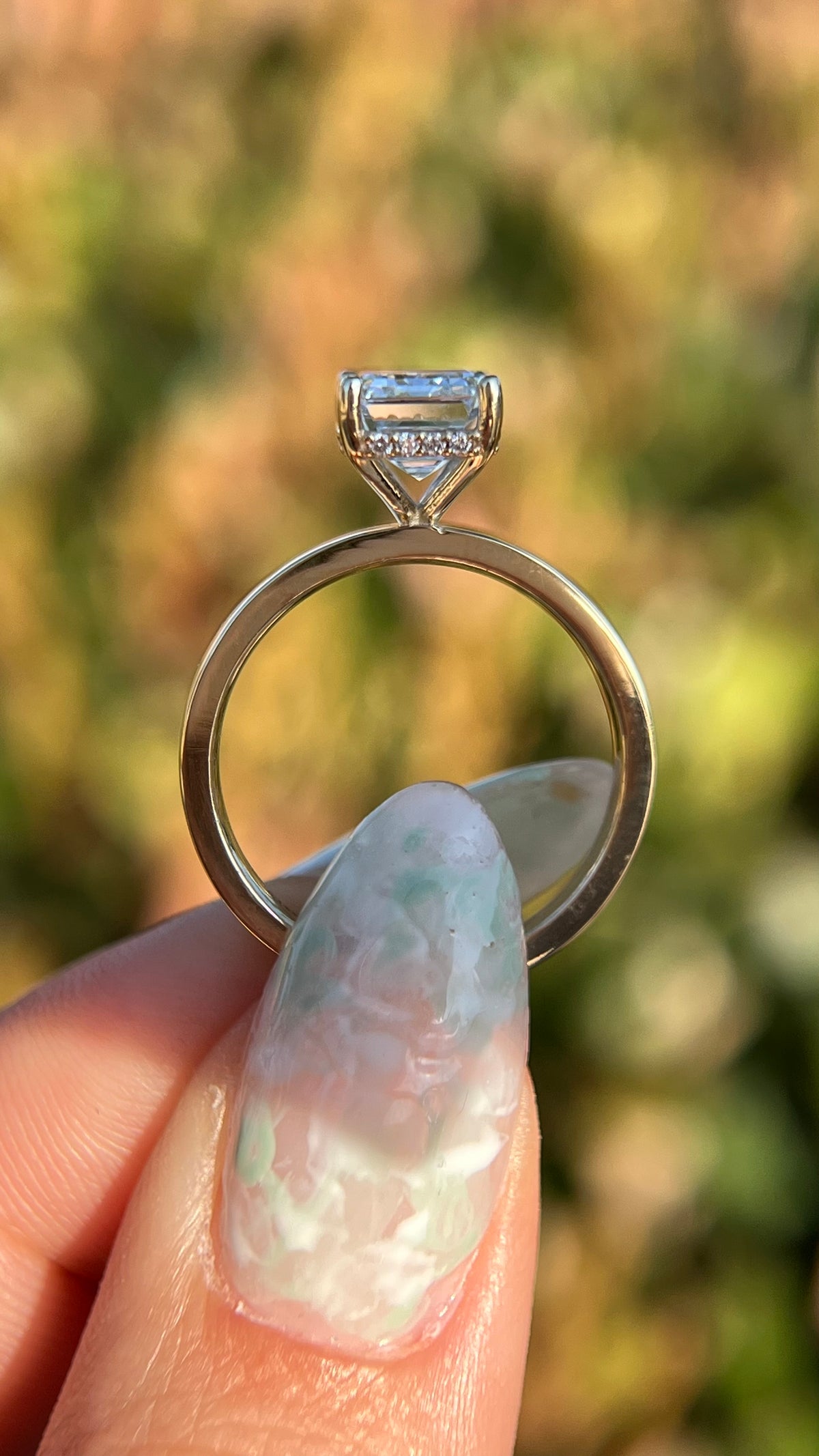 Andrea 2.78ct E-VVS2 Radiant Cut Lab Grown Diamond Engagement Ring 14K Gold