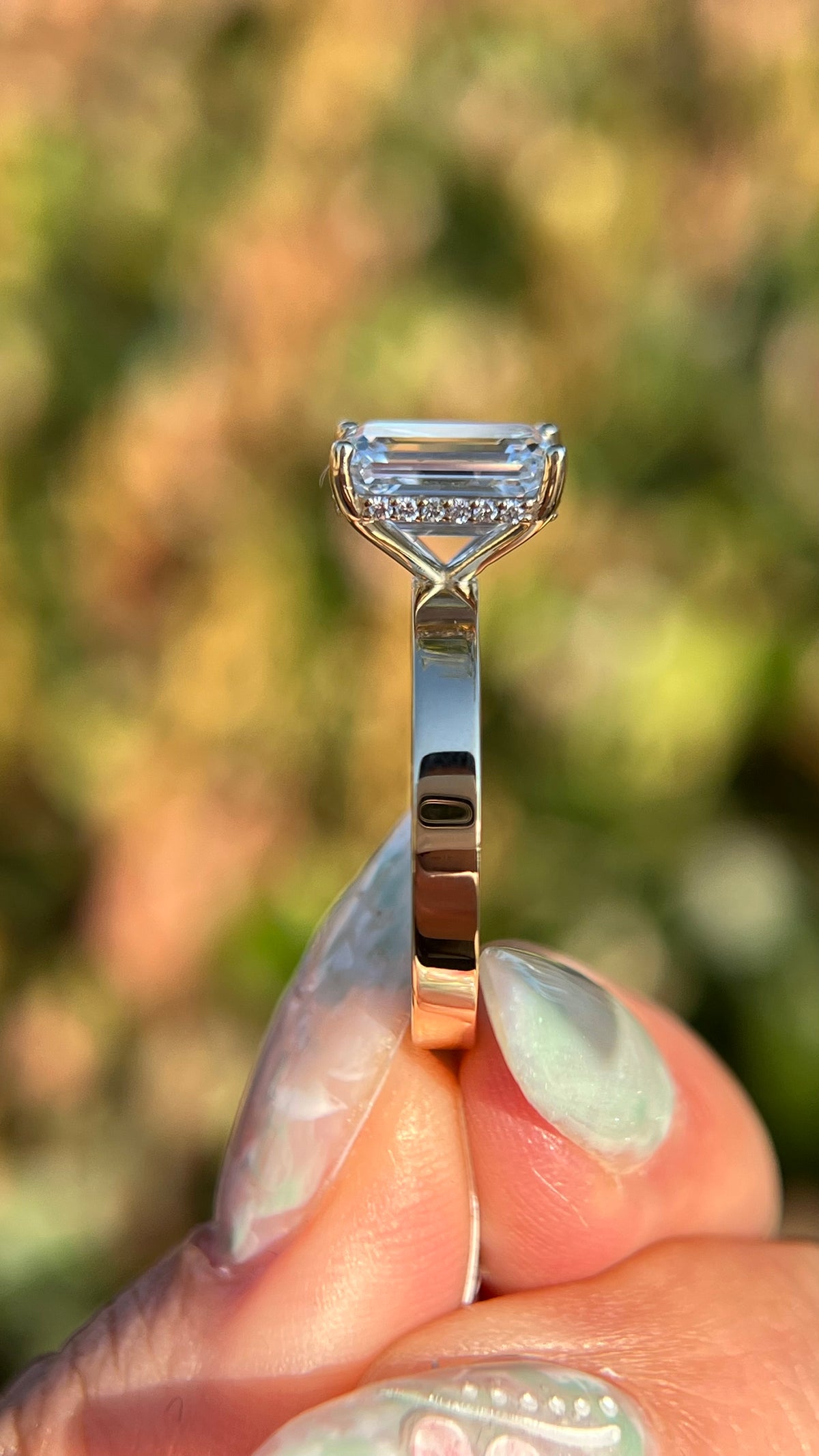 Andrea 2.78ct E-VVS2 Radiant Cut Lab Grown Diamond Engagement Ring 14K Gold