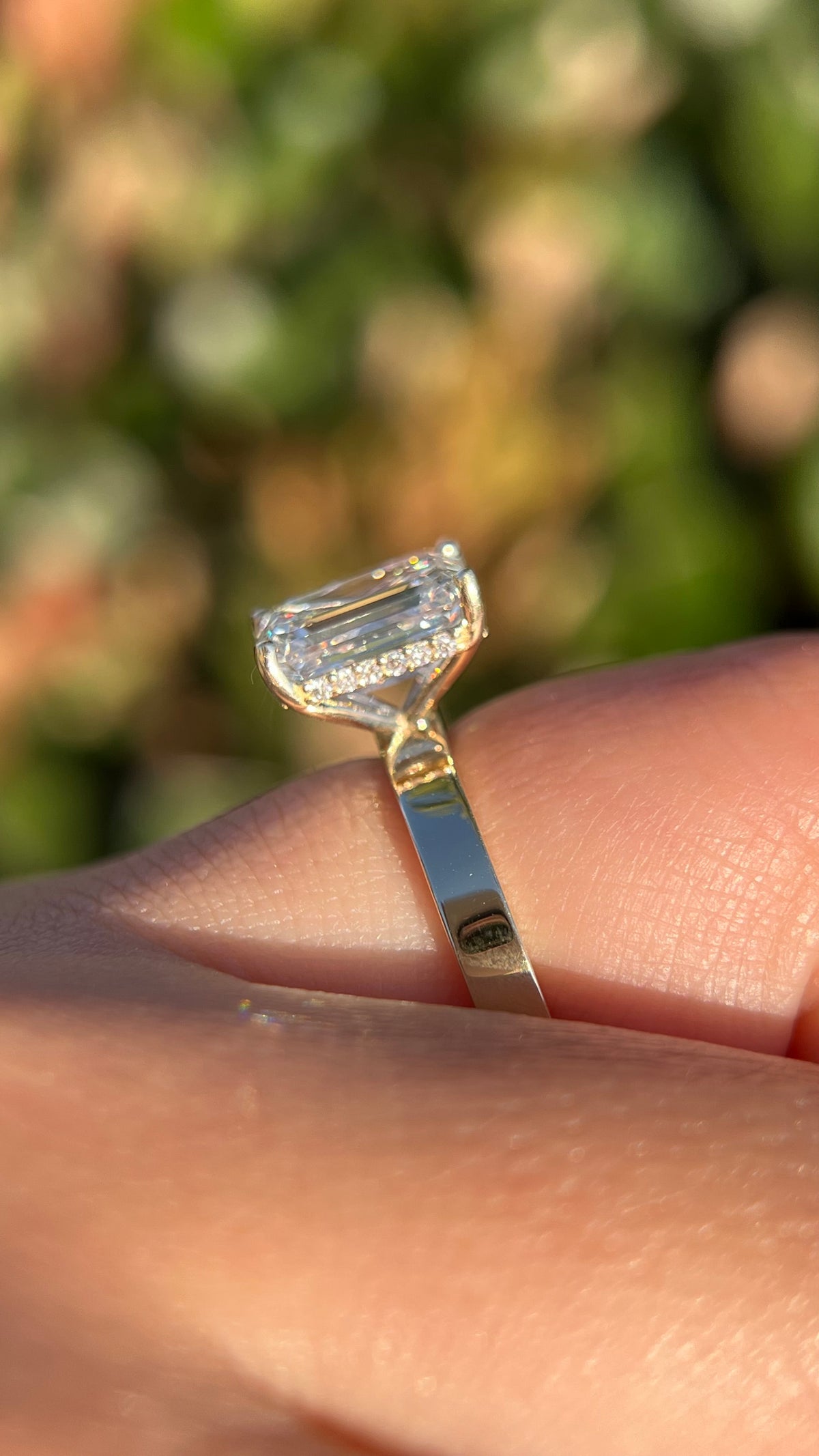 Andrea 2.78ct E-VVS2 Radiant Cut Lab Grown Diamond Engagement Ring 14K Gold