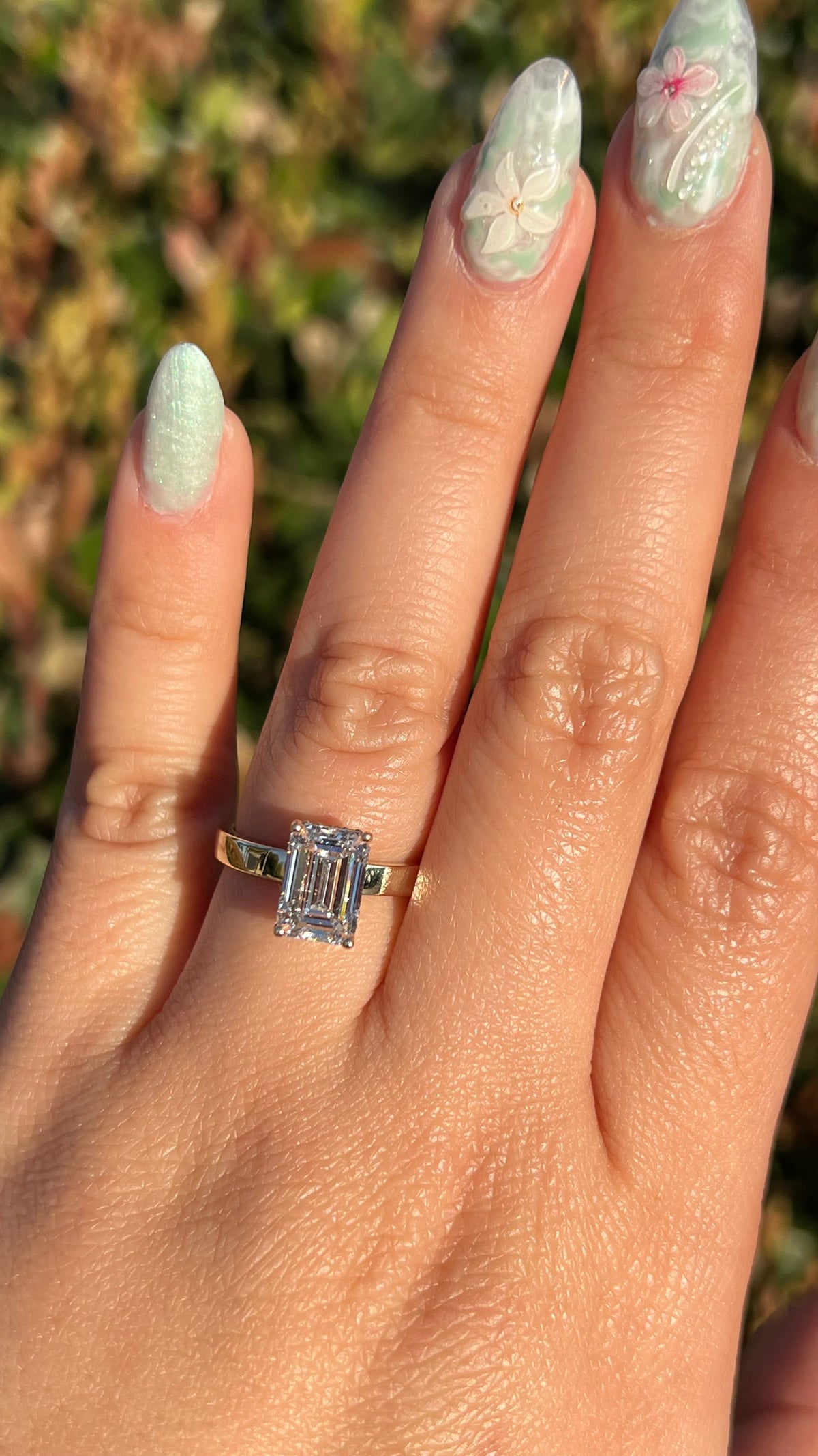 Andrea 2.78ct E-VVS2 Radiant Cut Lab Grown Diamond Engagement Ring 14K Gold