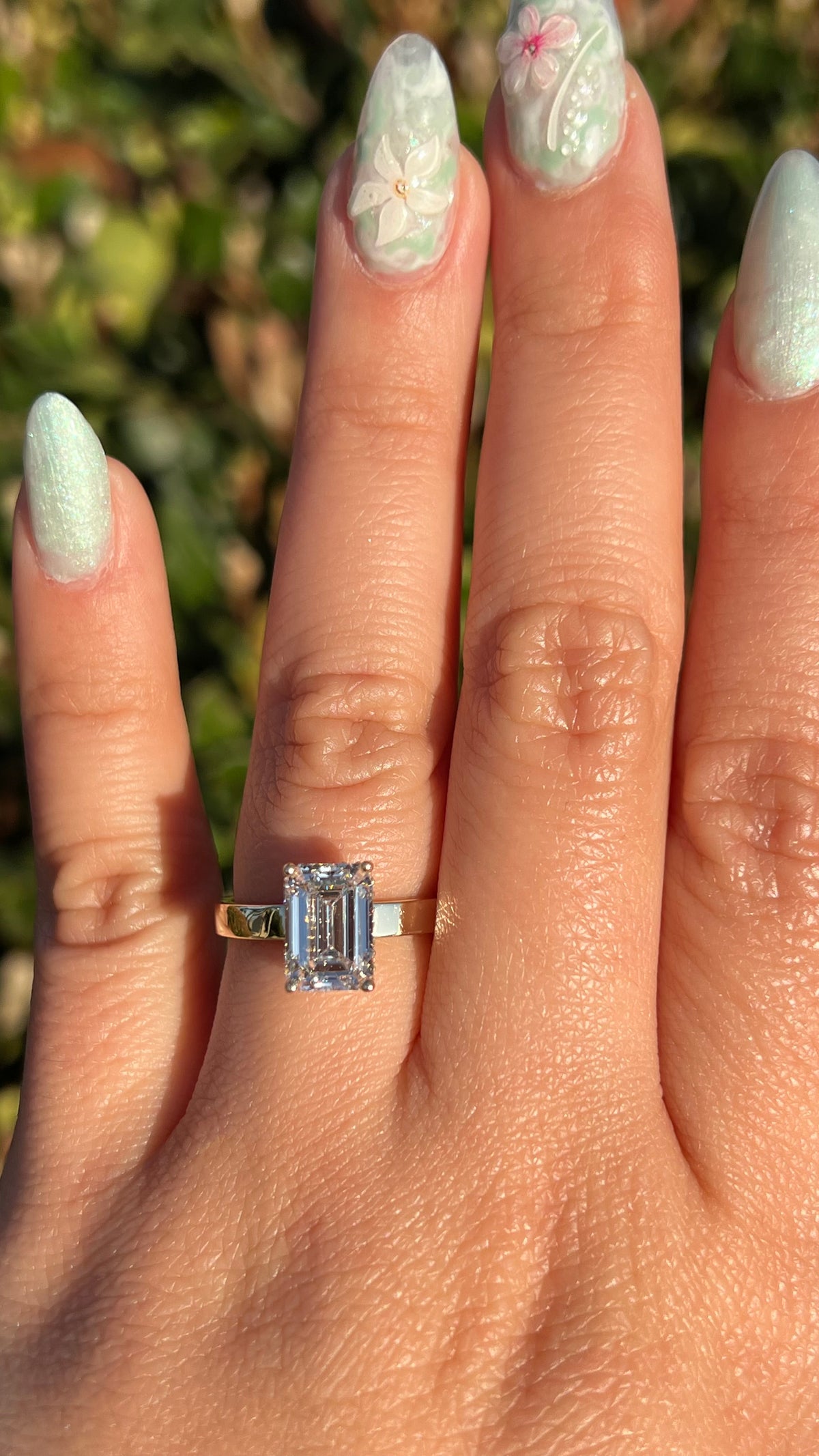 Andrea 2.78ct E-VVS2 Radiant Cut Lab Grown Diamond Engagement Ring 14K Gold