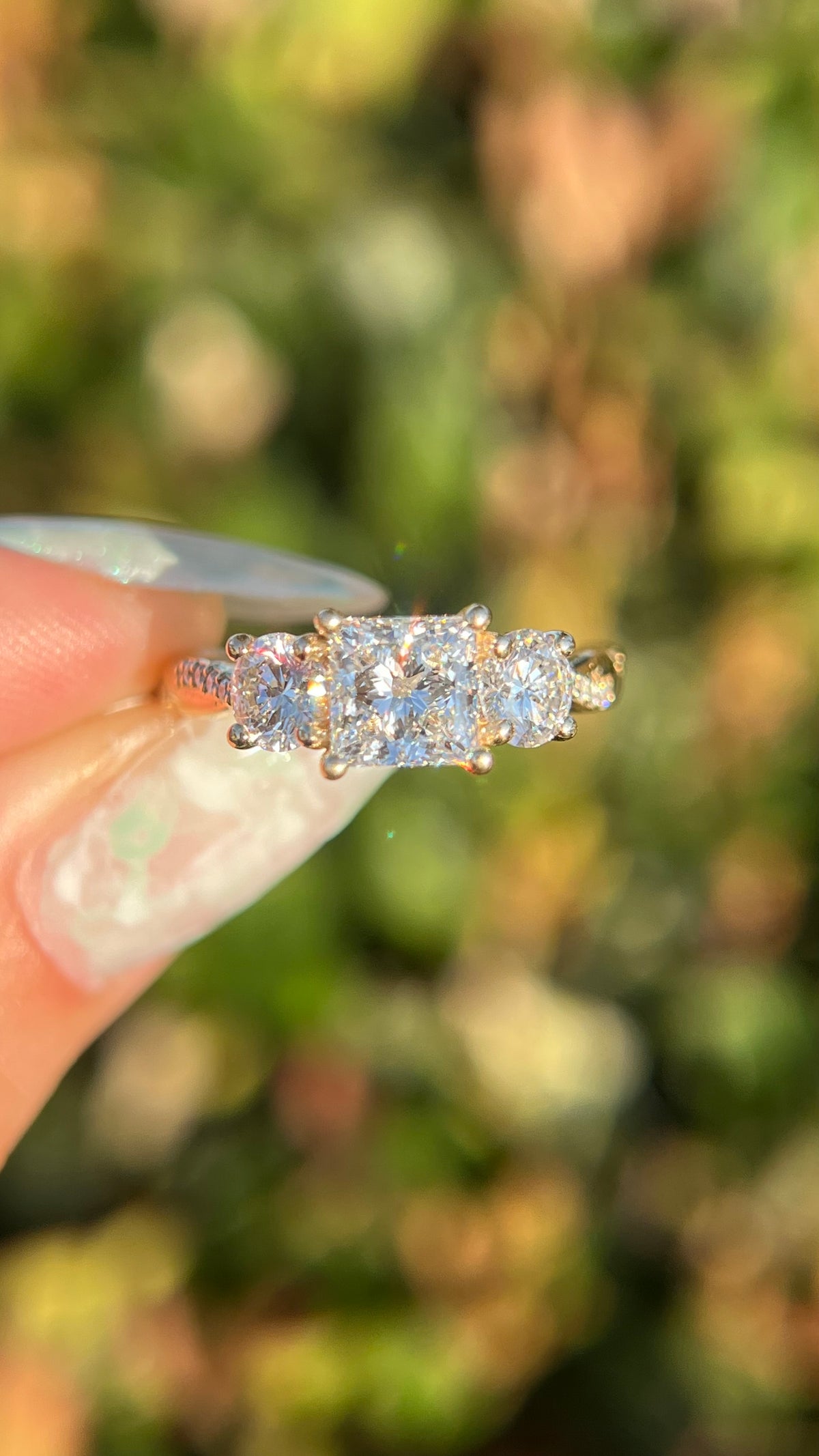 Shauna 1.34ct E-VS1 Princess Cut Lab Grown Diamond Engagement Ring 14K Gold