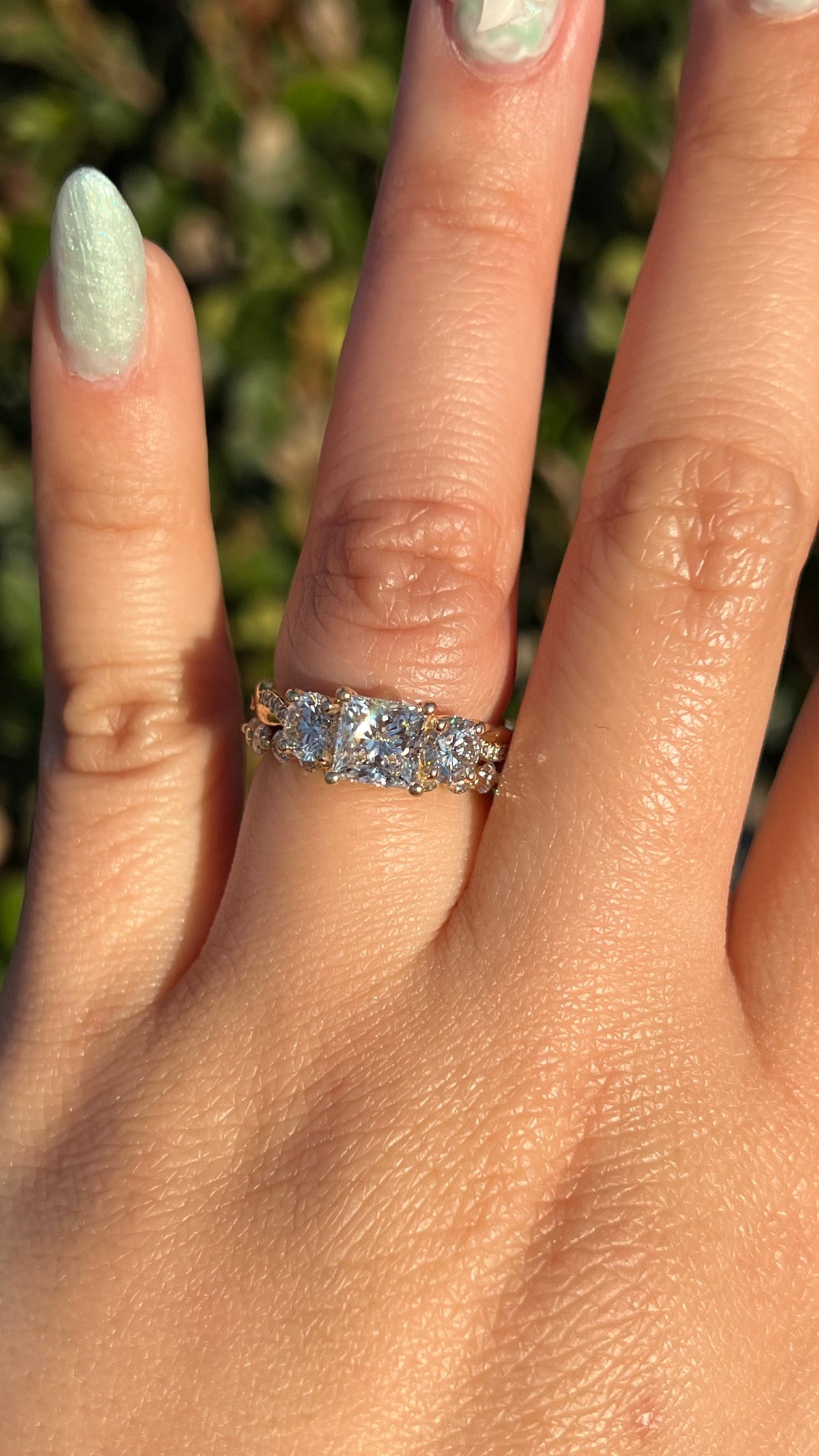 Shauna 1.34ct E-VS1 Princess Cut Lab Grown Diamond Engagement Ring 14K Gold