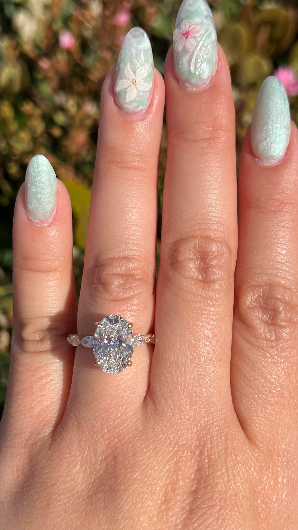 Mandy 3.59ct E-VS1 Oval Cut Lab Grown Diamond Engagement Ring 14K Gold