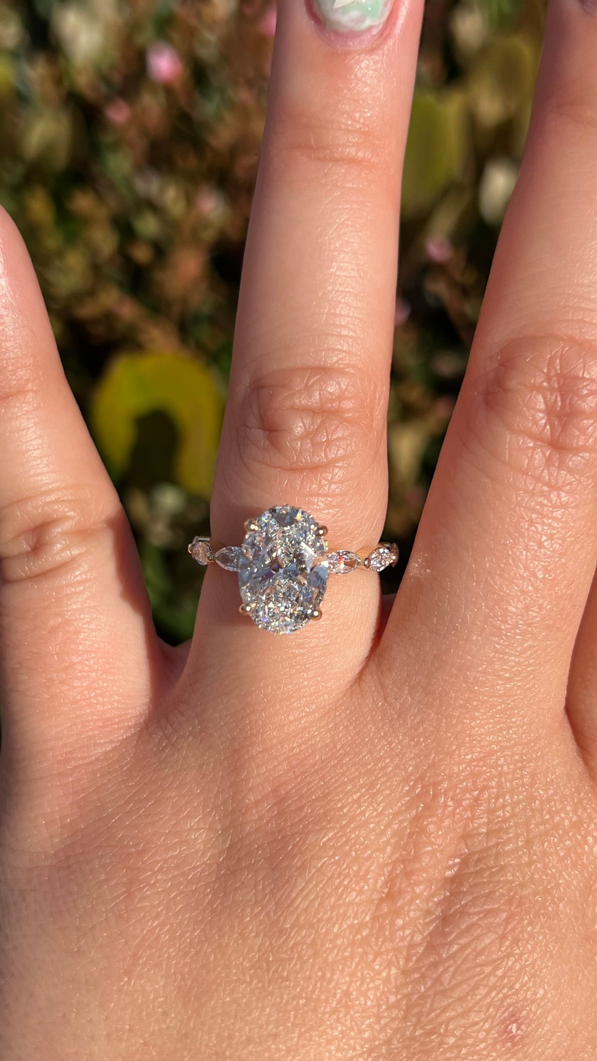 Mandy 3.59ct E-VS1 Oval Cut Lab Grown Diamond Engagement Ring 14K Gold