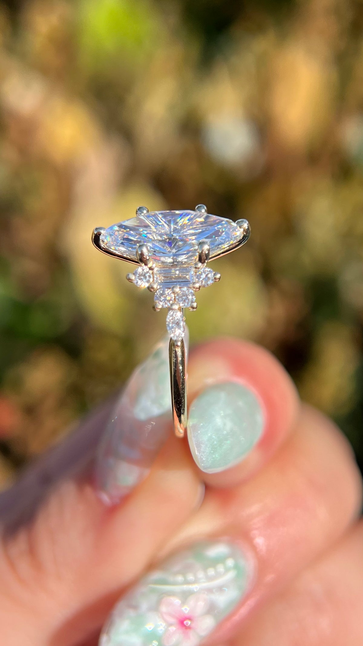 Nikki 2.66ct E-VVS2 Marquise Cut Lab Grown Diamond Engagement Ring 14K Gold