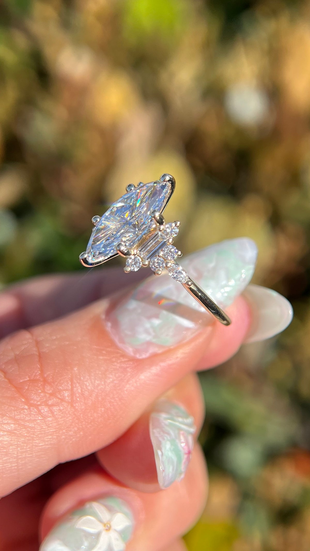 Nikki 2.66ct E-VVS2 Marquise Cut Lab Grown Diamond Engagement Ring 14K Gold