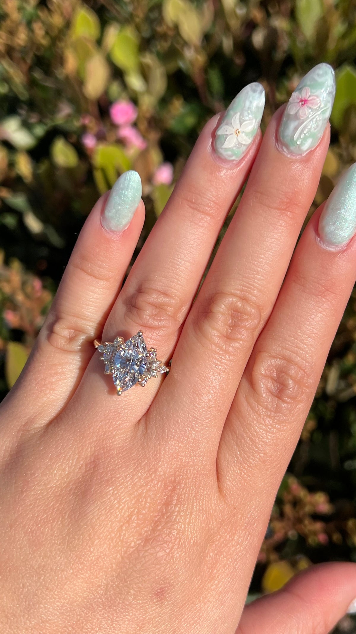 Nikki 2.66ct E-VVS2 Marquise Cut Lab Grown Diamond Engagement Ring 14K Gold