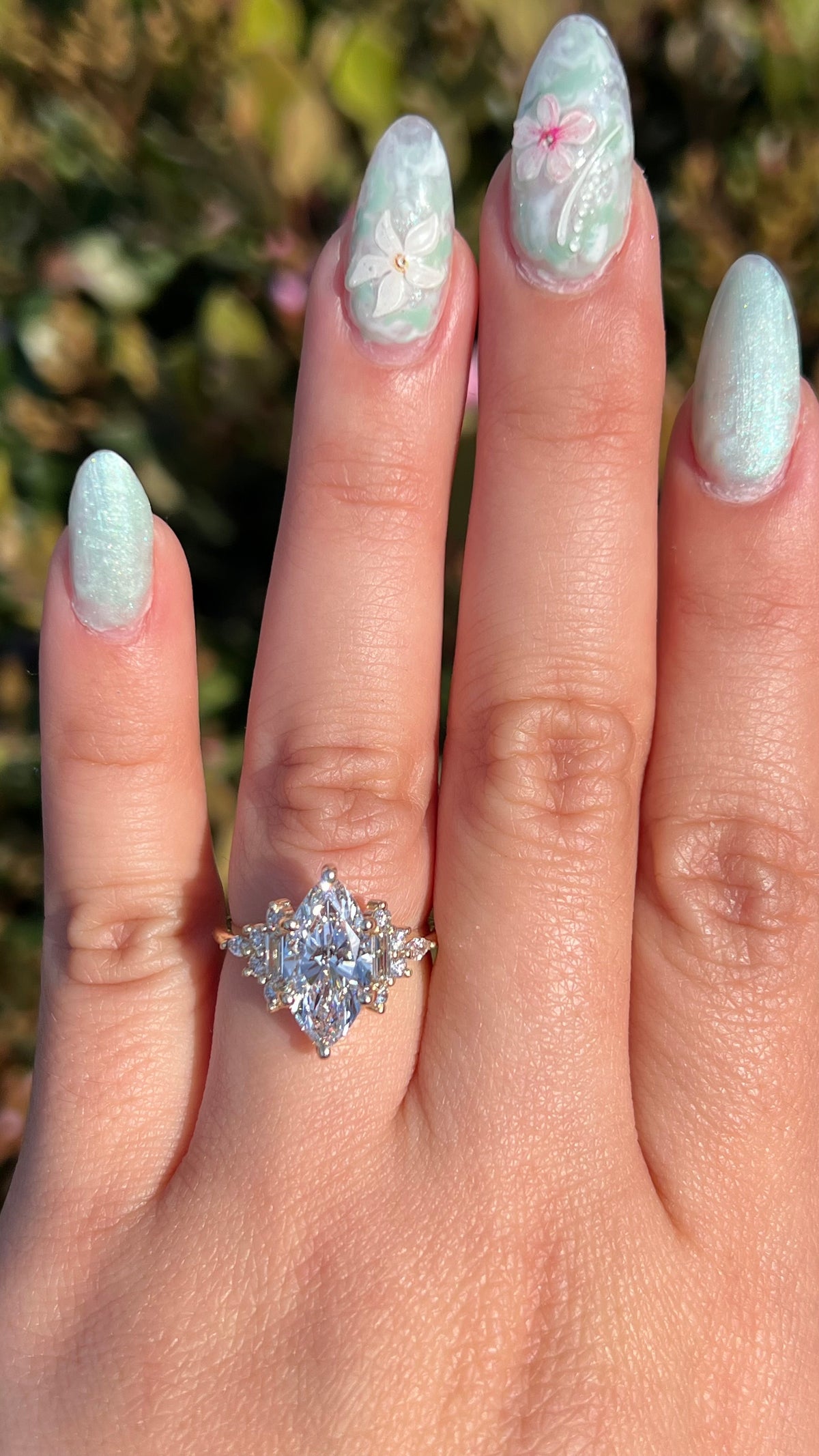 Nikki 2.66ct E-VVS2 Marquise Cut Lab Grown Diamond Engagement Ring 14K Gold