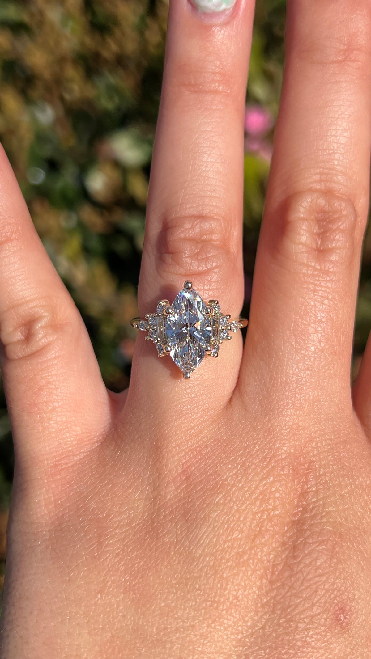 Nikki 2.66ct E-VVS2 Marquise Cut Lab Grown Diamond Engagement Ring 14K Gold