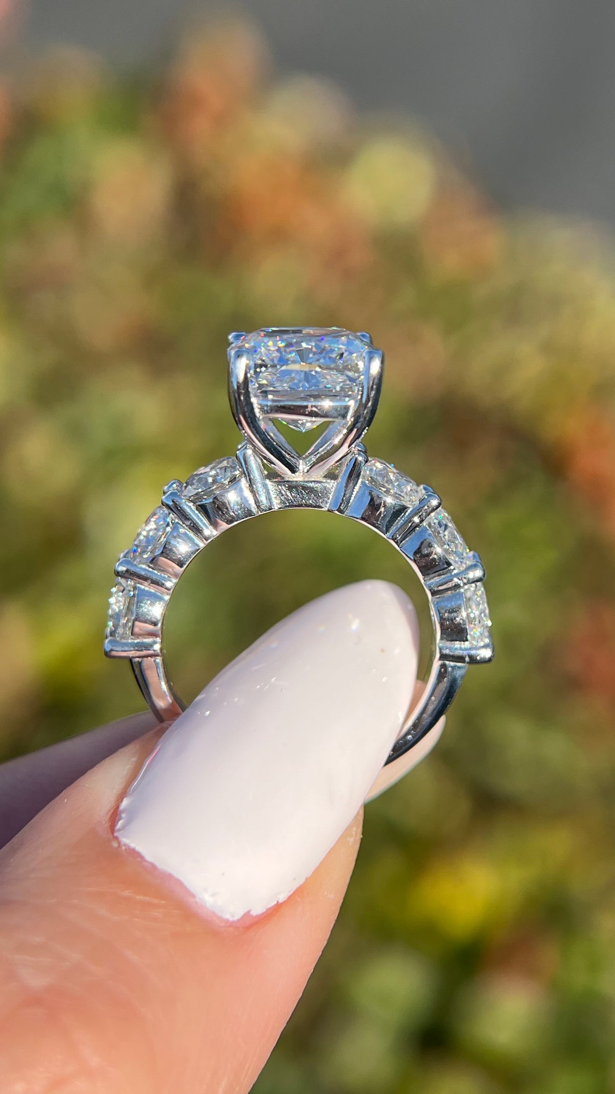 Patti 4.30ct F-VS1 Cushion Cut Lab Grown Diamond Engagement Ring 14K Gold