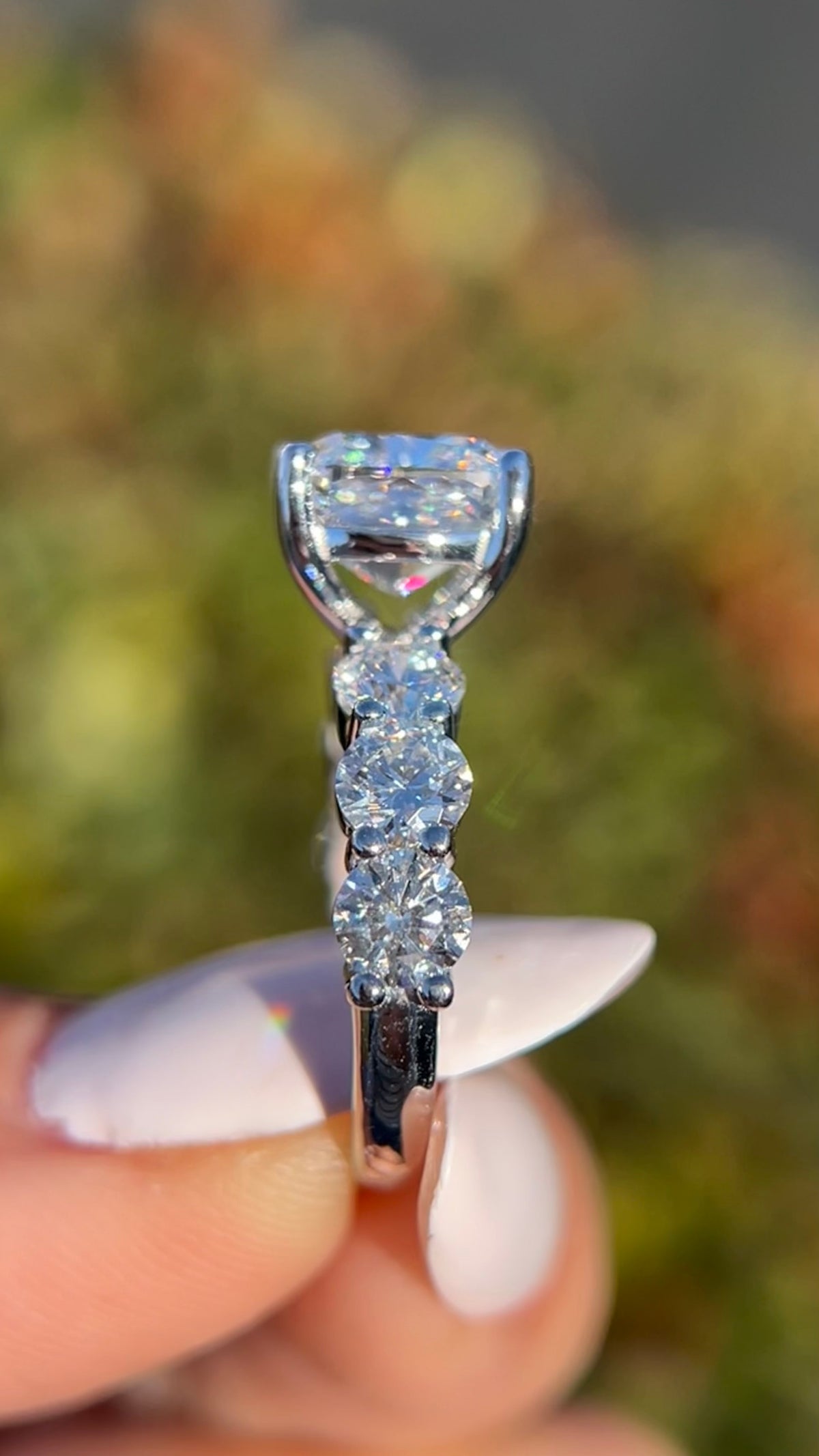 Patti 4.30ct F-VS1 Cushion Cut Lab Grown Diamond Engagement Ring 14K Gold