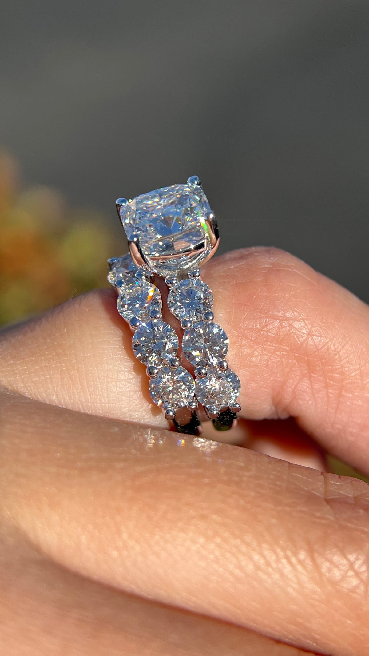 Patti 4.30ct F-VS1 Cushion Cut Lab Grown Diamond Engagement Ring 14K Gold